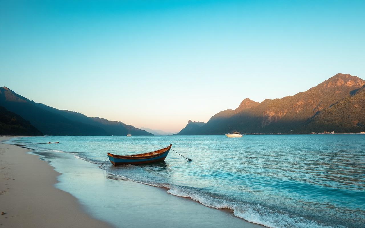 praia vazia em Ilhabela no inverno